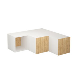 Hanah Home Soporte para TV Compacto Blanco y Roble